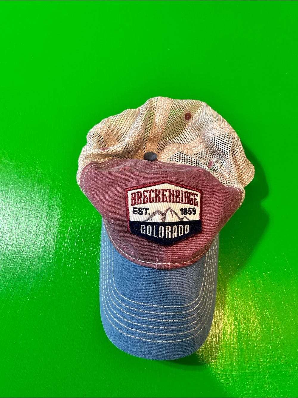 breckenridge maroon and blue trucker hat